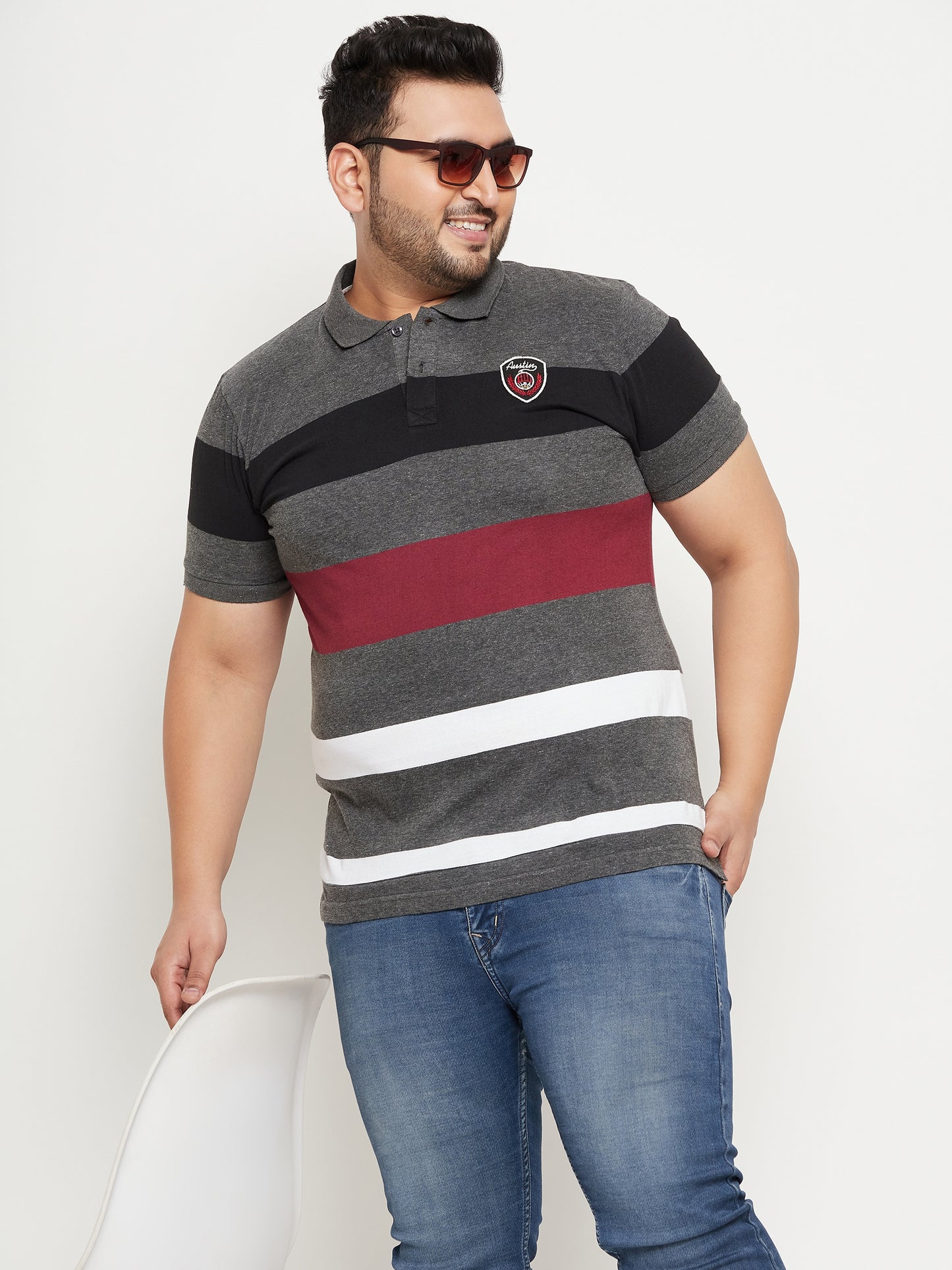 Austivo Men's Sleeves Polo Neck T-shirt