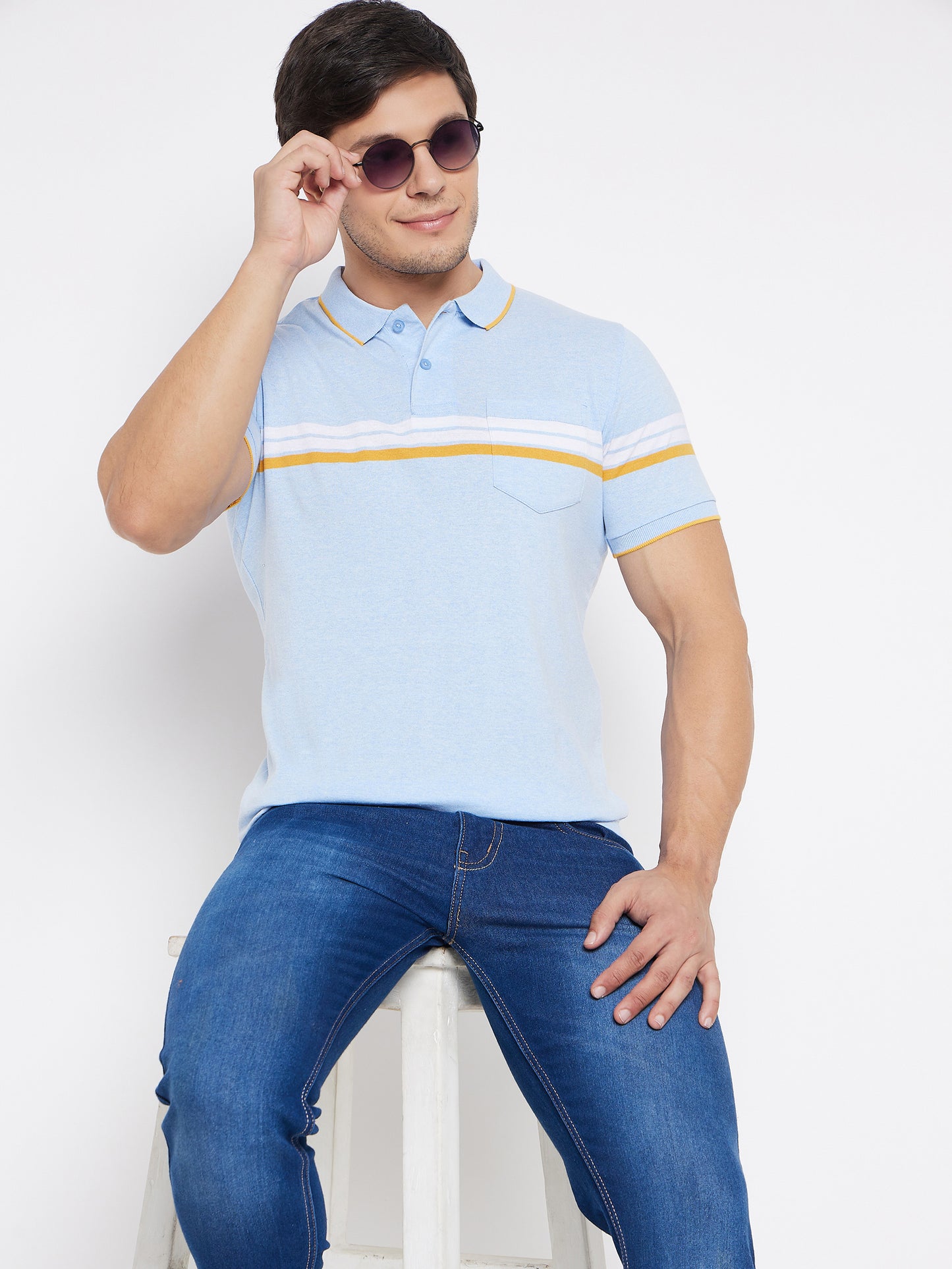 Austin Wood Men's Half Sleeves Polo Neck T-shirt