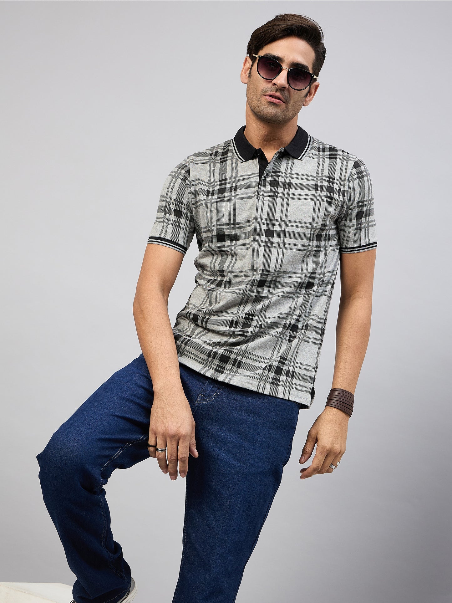 Austin Wood Men's Half Sleeves Polo Neck T-shirt