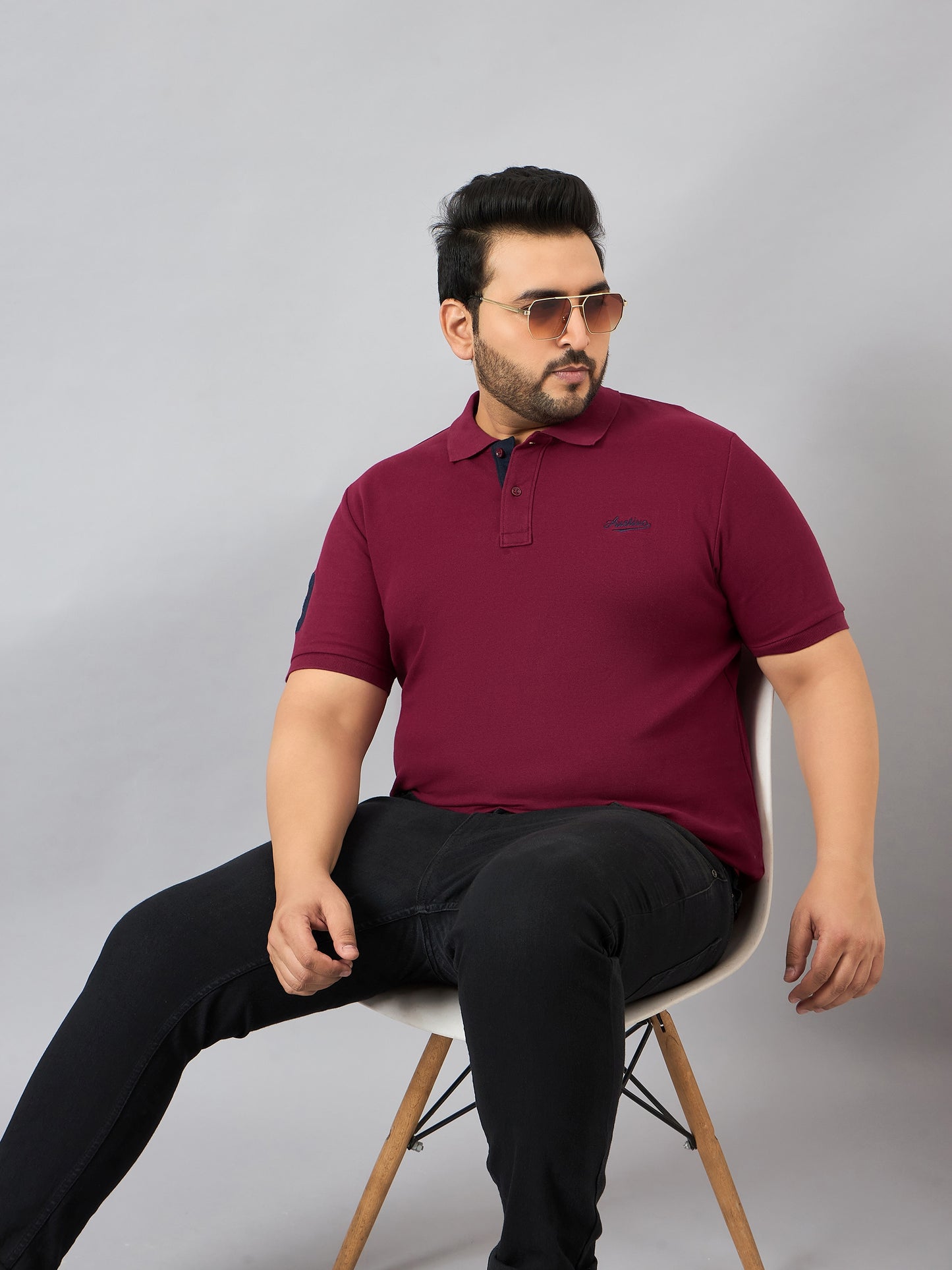 Austivo Men's Half Sleeves Polo Neck T-shirt