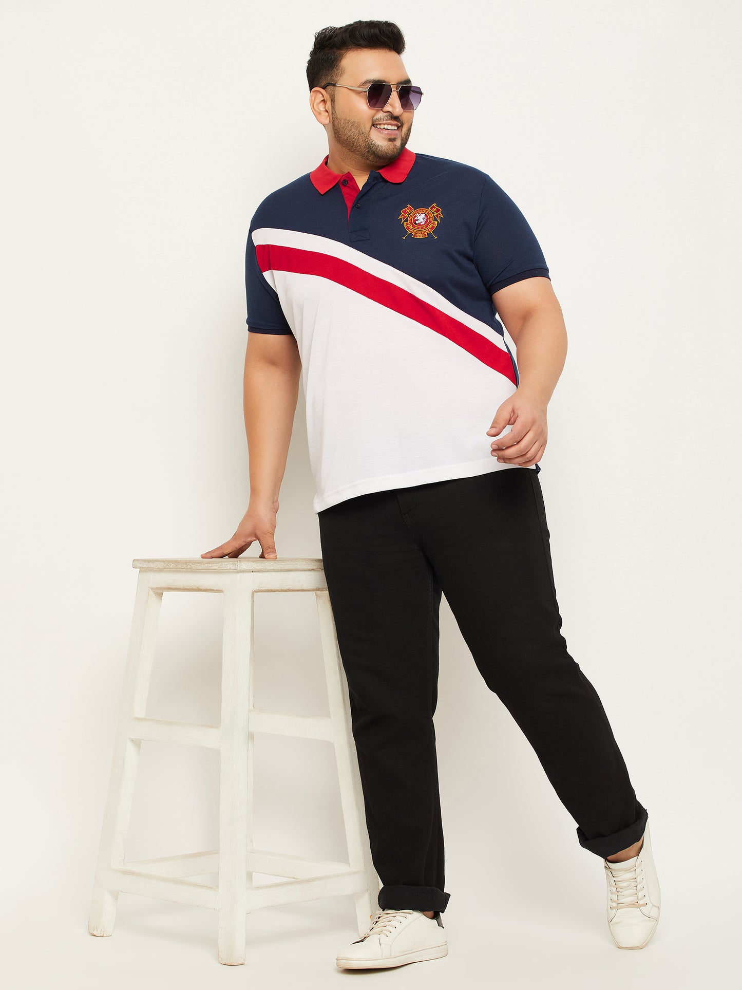 Austivo Striped Men Polo Neck Multicolor T-Shirt