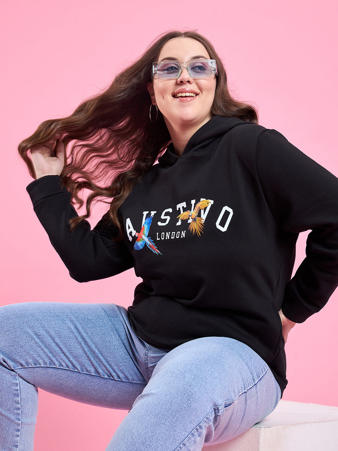 Austivo Women Solid Sweatshirt