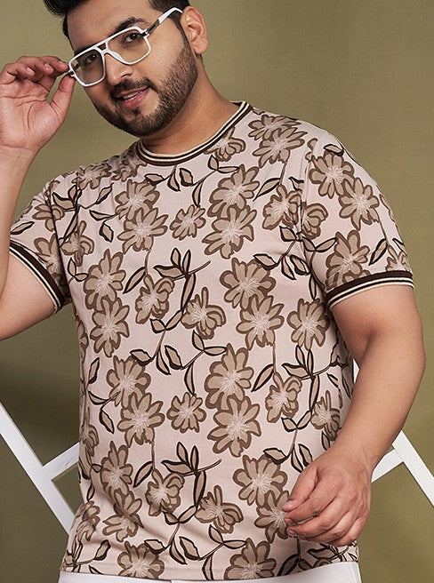 Austivo Men Round Neck Multicolor T-Shirt