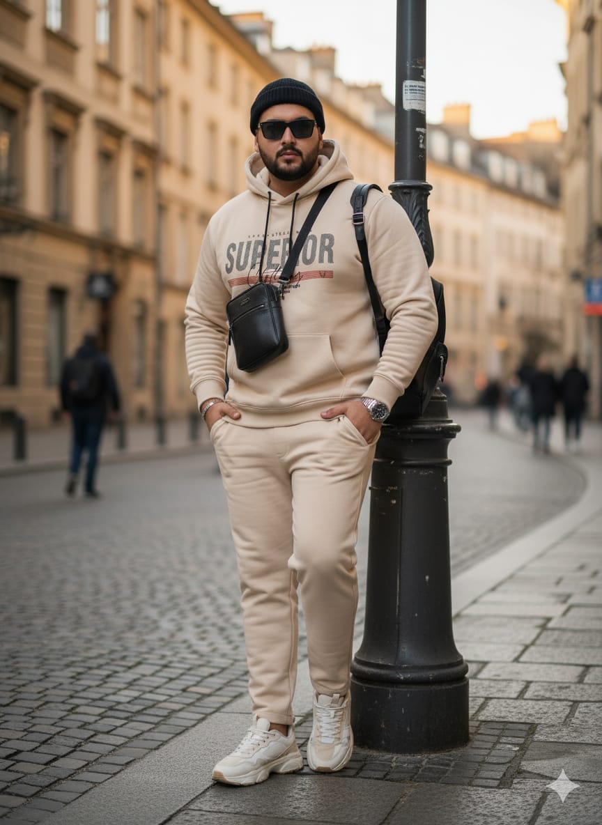 Austivo Plus Size Men's Co-ord Set