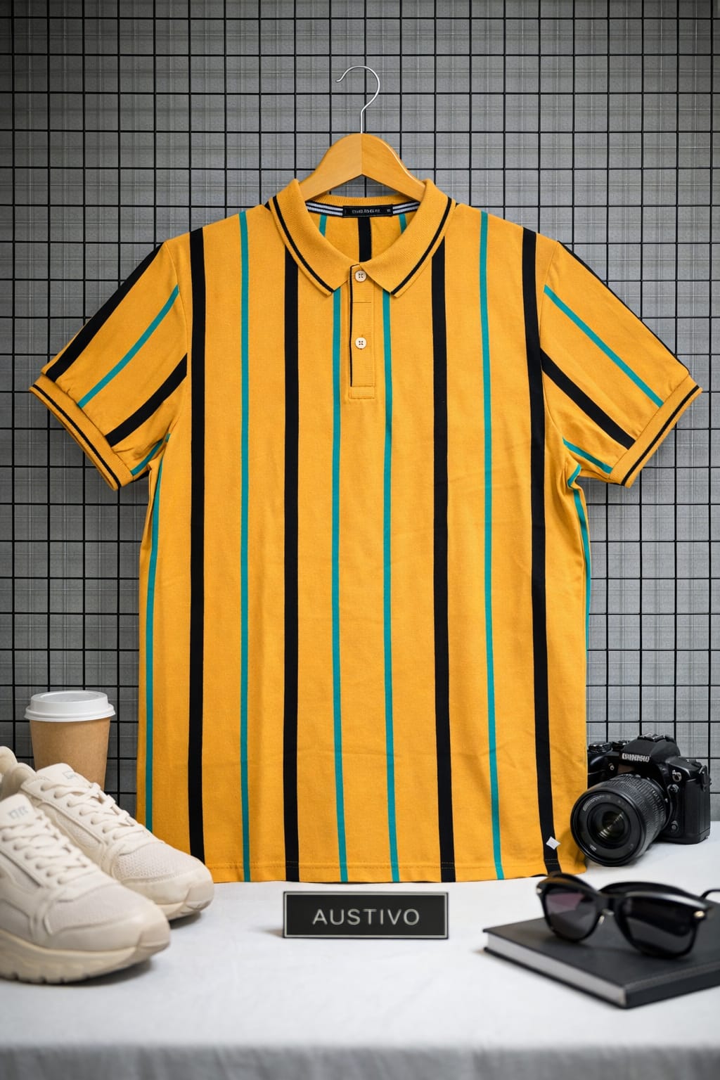 Austin Wood Solid Men Polo Neck Multicolor T-Shirt