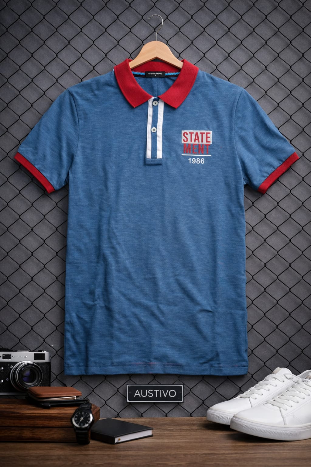 Austin Wood Solid Men Polo Neck Multicolor T-Shirt