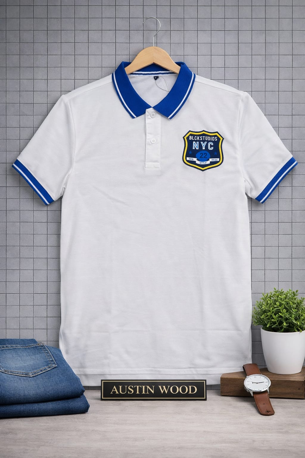Austin Wood Solid Polo T-shirt