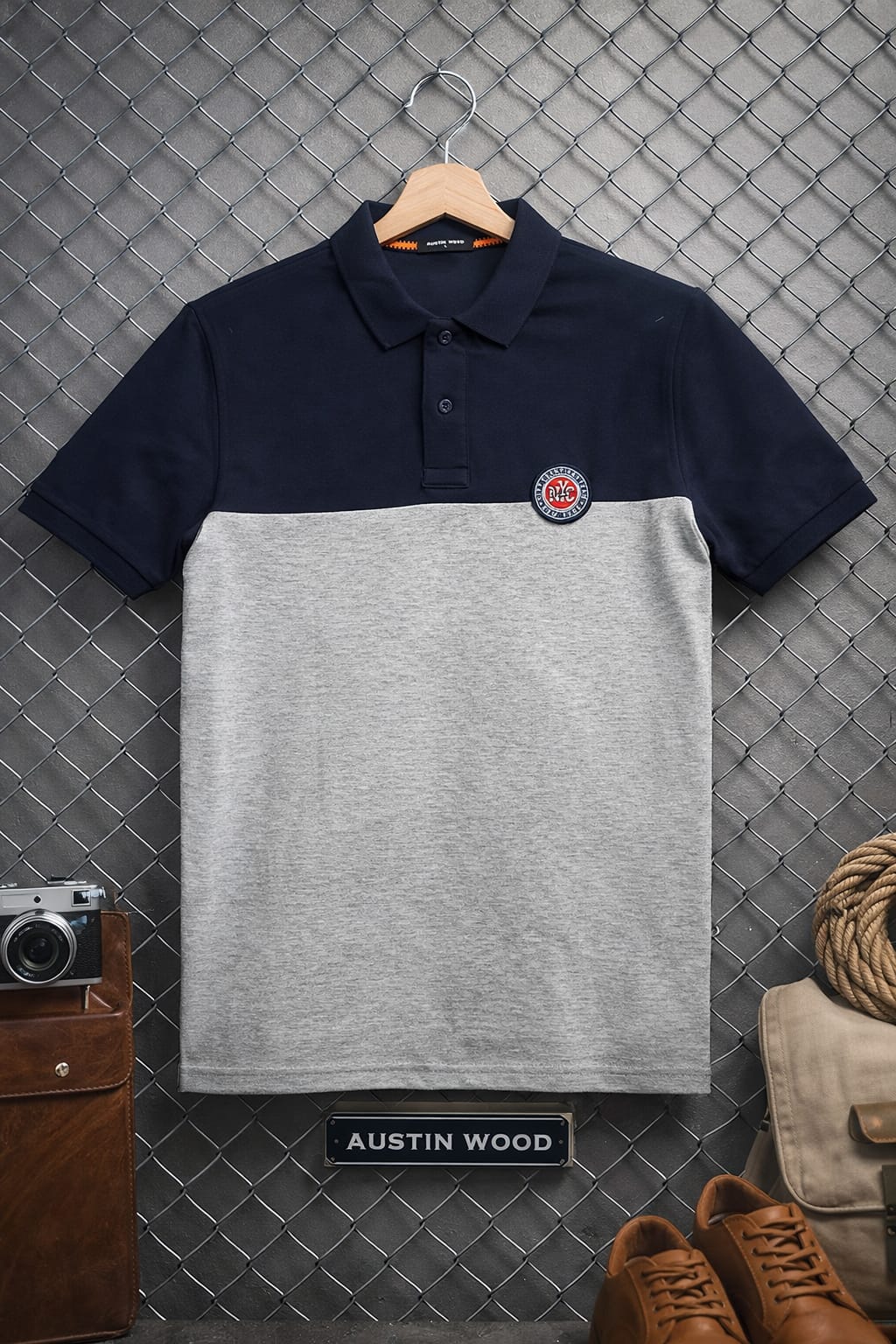 Austin Wood Solid Polo T-shirt