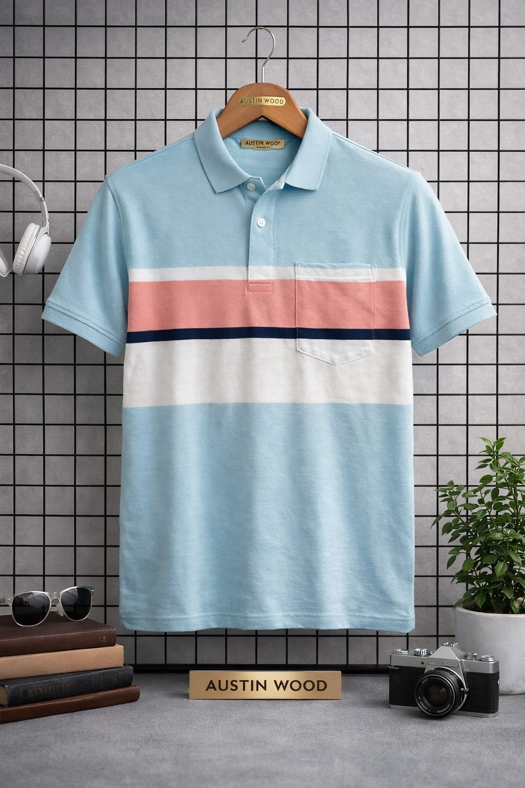 Austin Wood Pocket Polo T-shirt