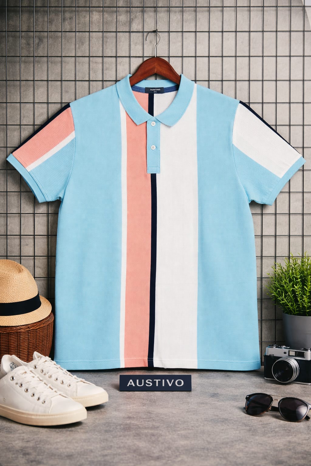Austivo Men's Polo Neck T-shirt