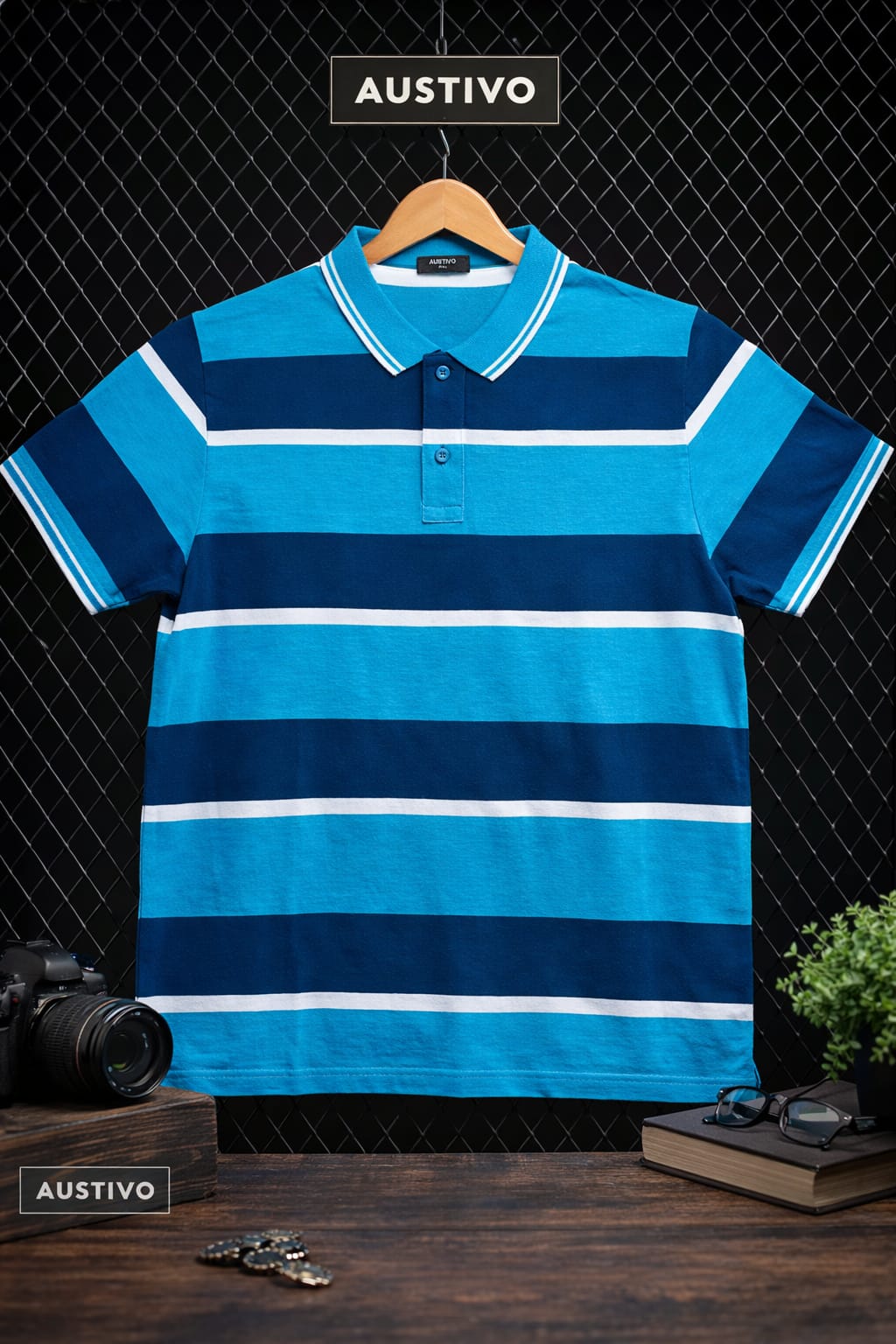 Austivo Men's Polo Neck T-shirt
