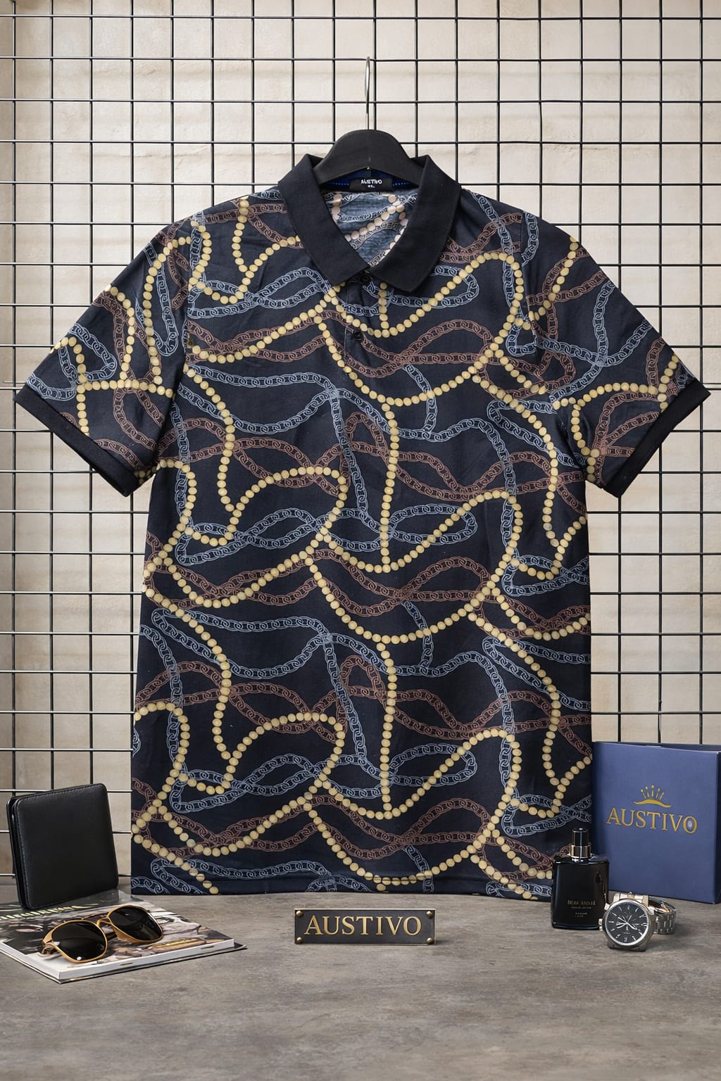 Austivo Men's Polo Neck T-shirt