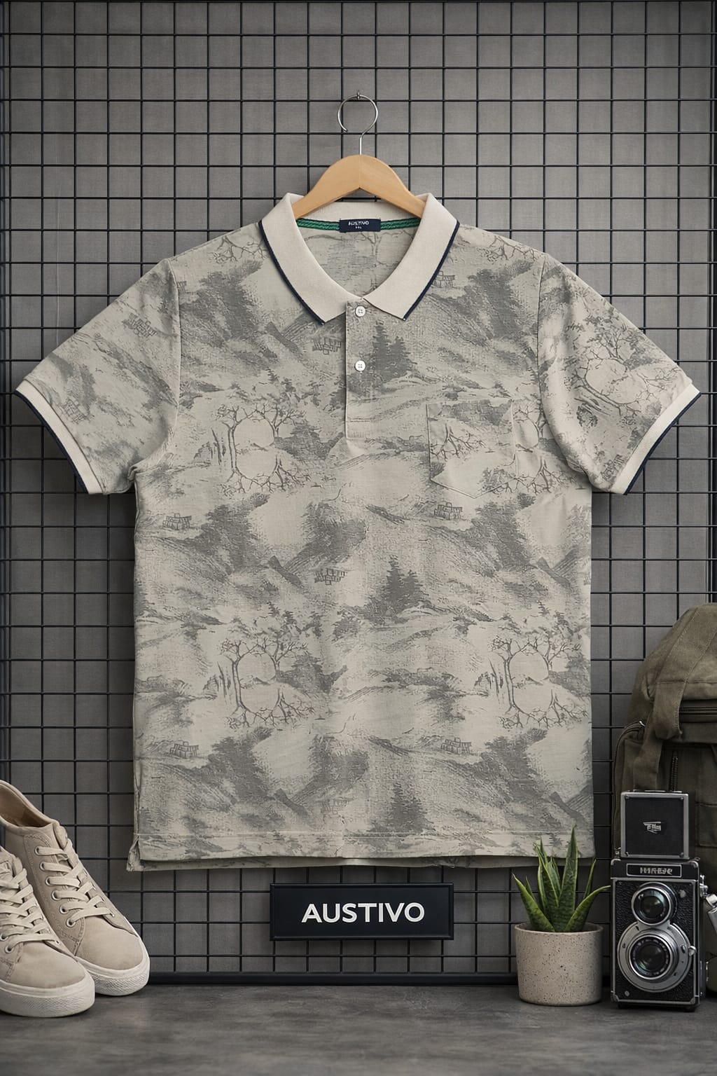 Austivo Men's Polo Neck T-shirt