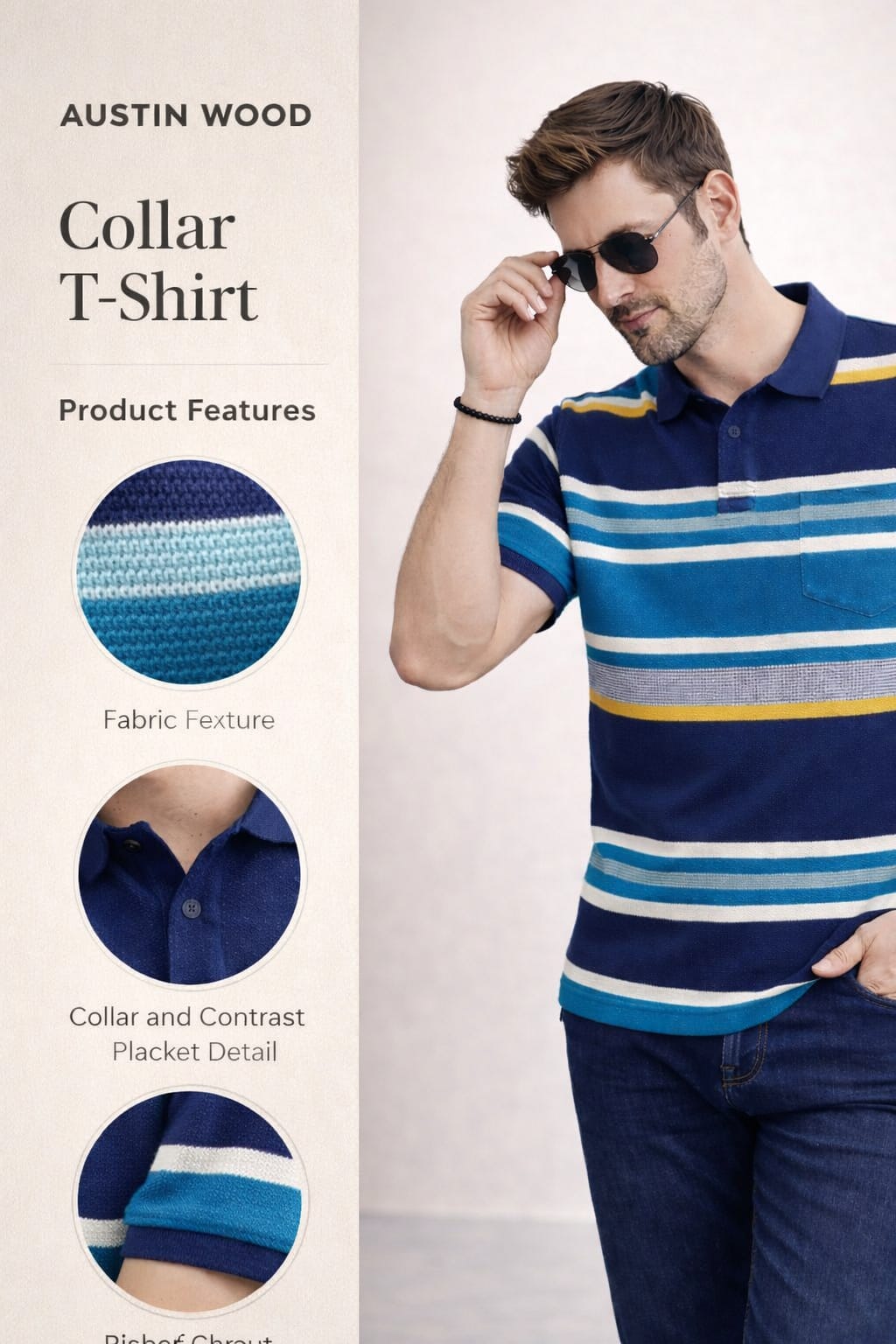 Austin Wood Pocket Polo T-shirt