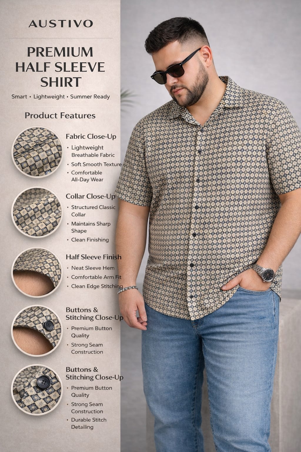Austivo Men Plus Size Shirt