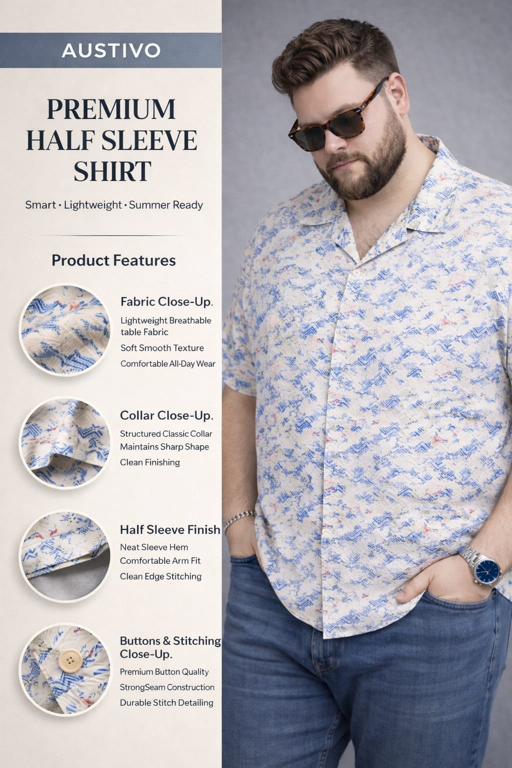 Austivo Men Plus Size Shirt