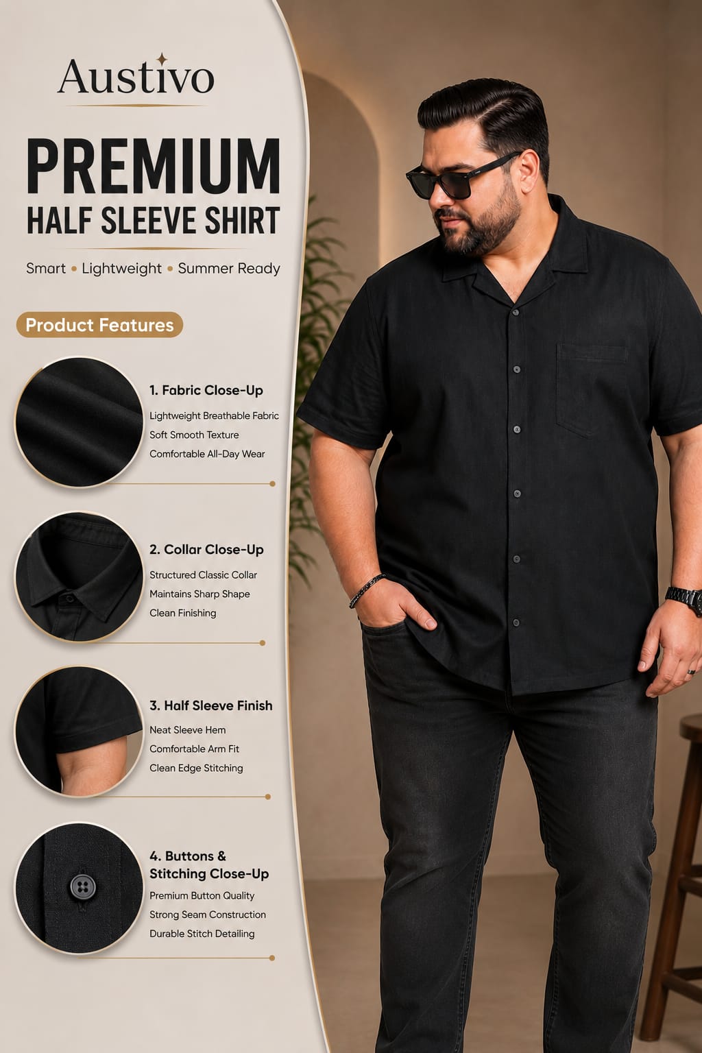 Austivo Men Plus Size Shirt