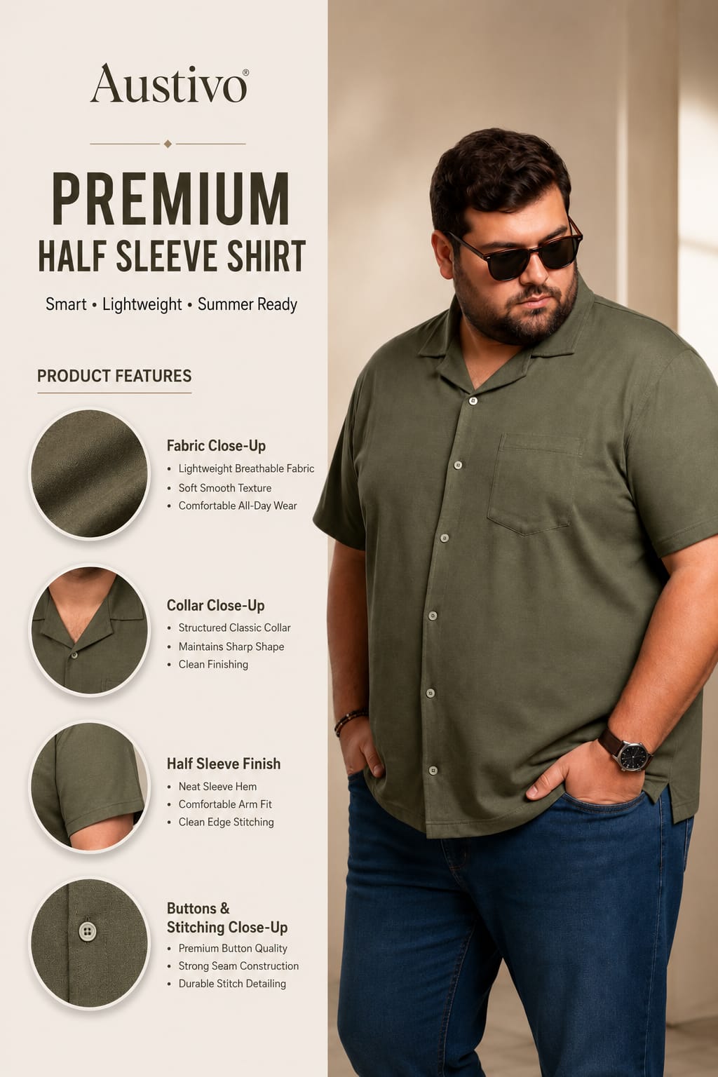 Austivo Men Plus Size Shirt