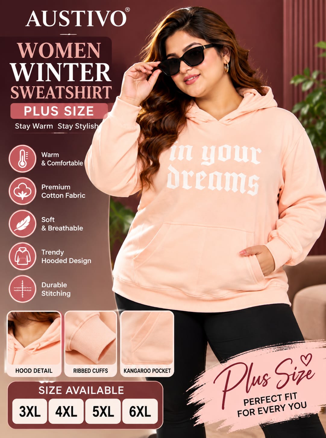 Austivo Women Colour Sweatshirt