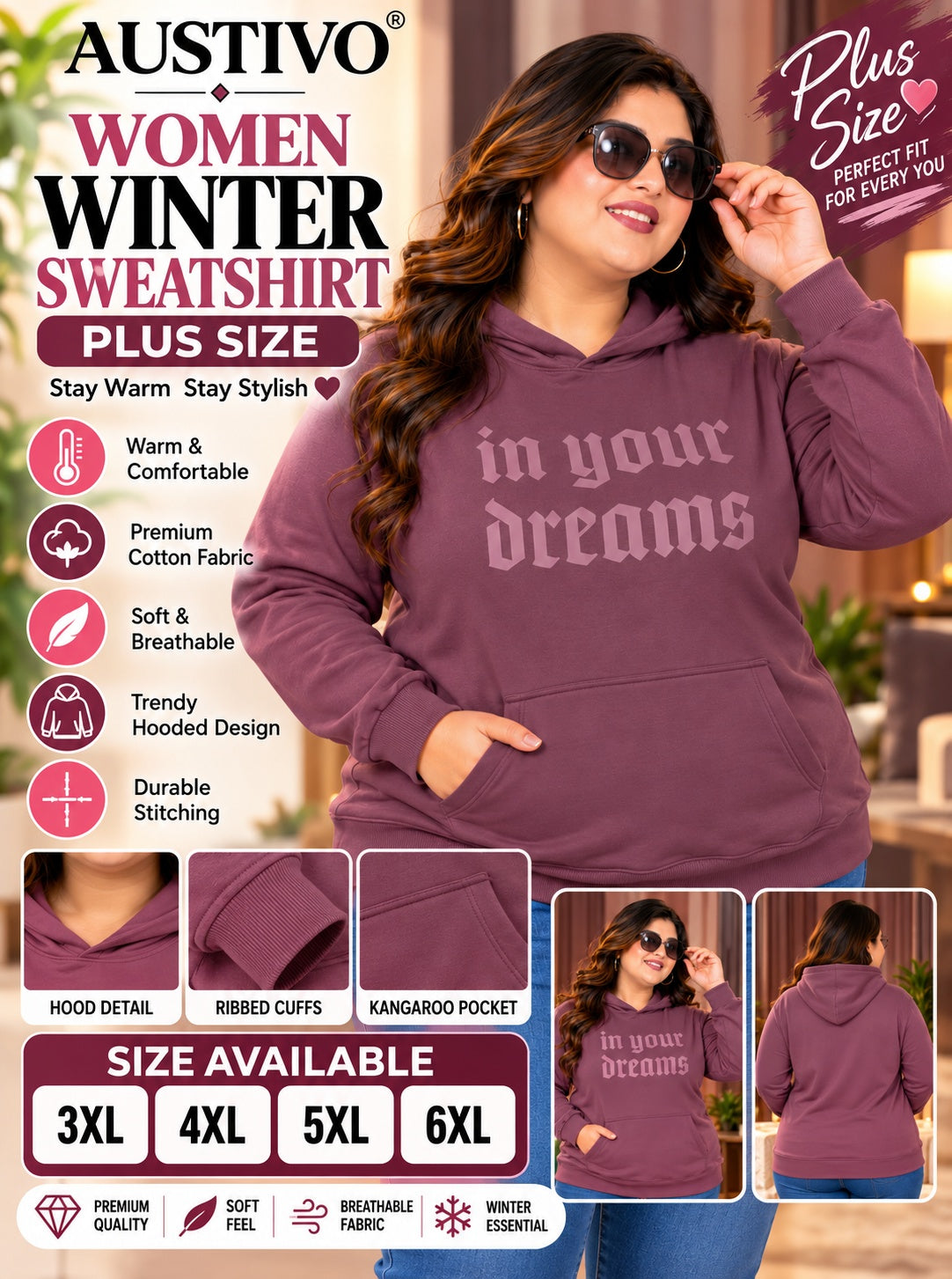 Austivo Women Colour Sweatshirt
