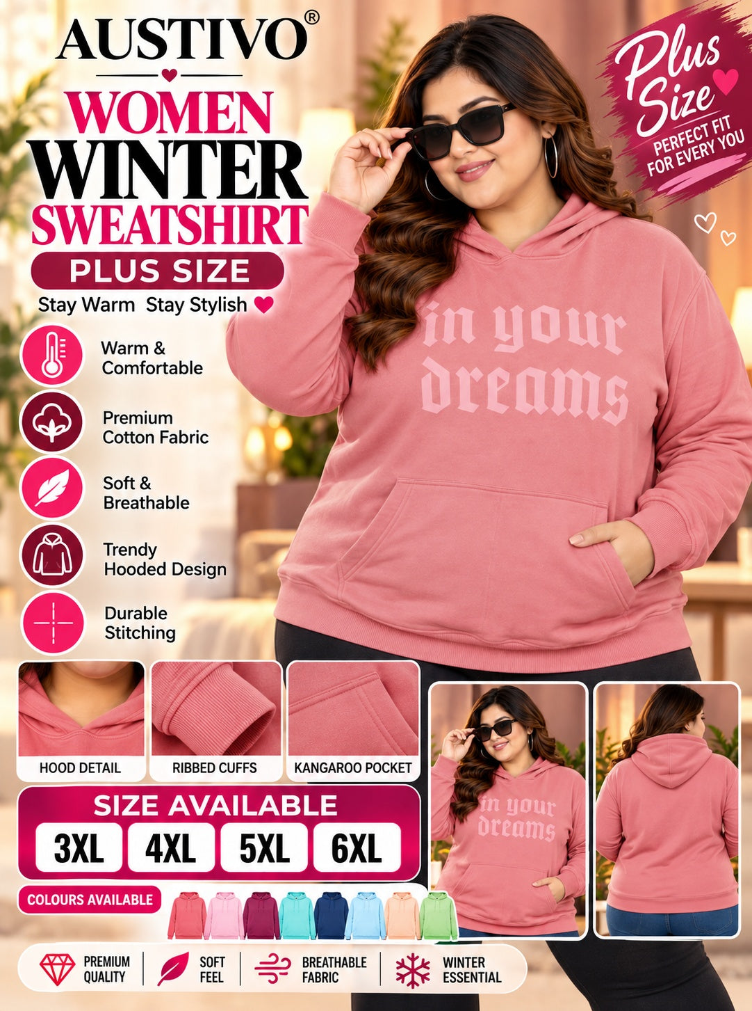 Austivo Women Colour Sweatshirt