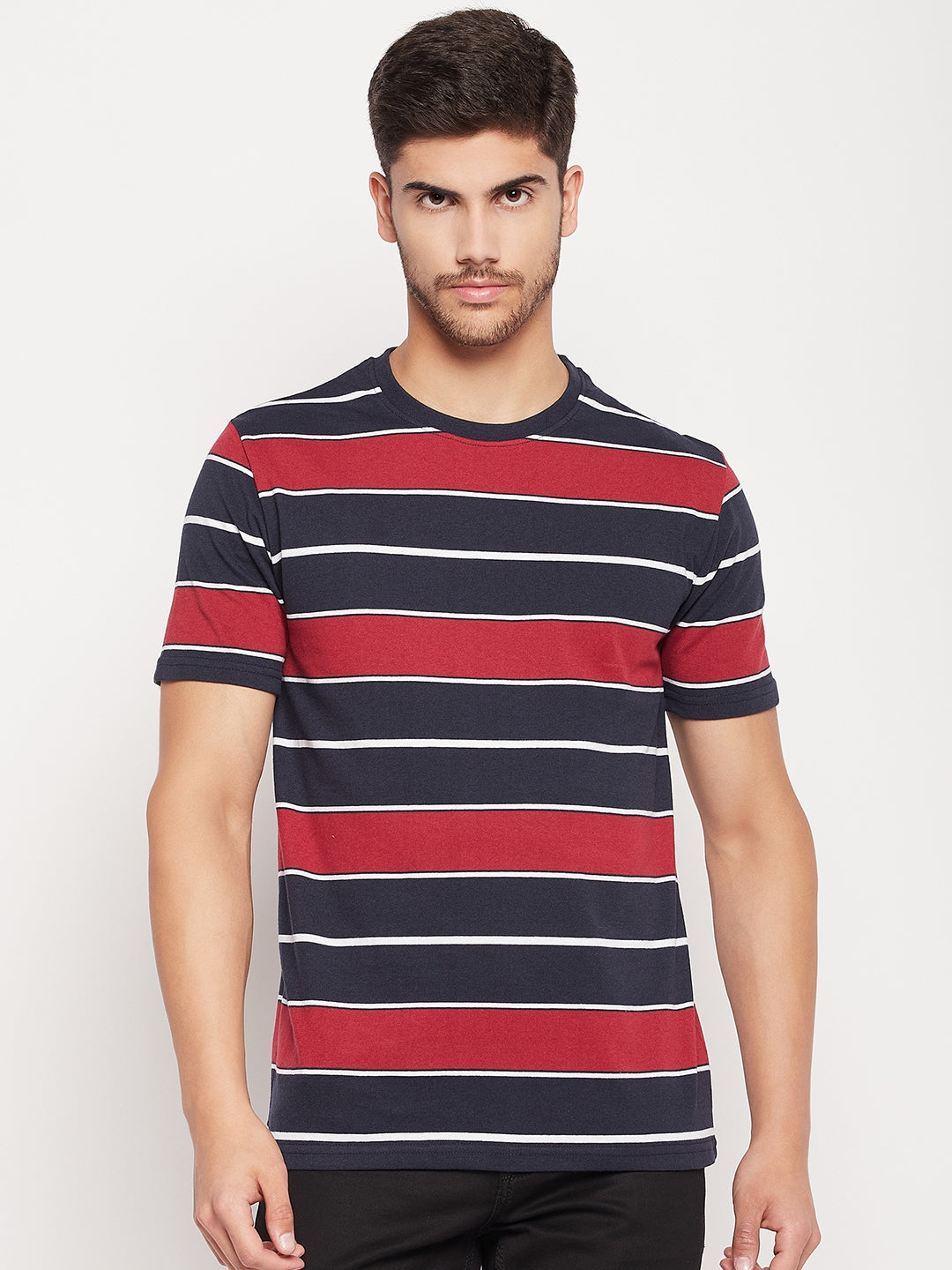 Austin Wood Men's Round Neck Striper T-shirt