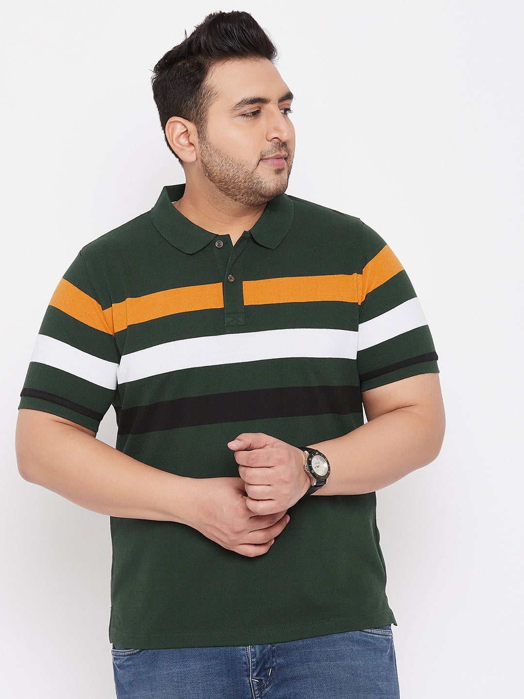 Austivo Men's Half Sleeves Polo Neck T-shirt