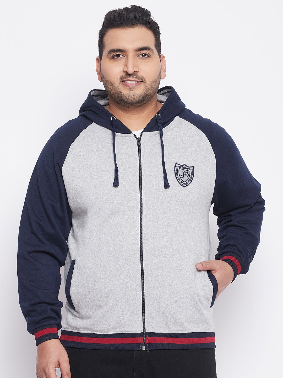 Austivo Men's Colour Block Hooded Sweatshirt