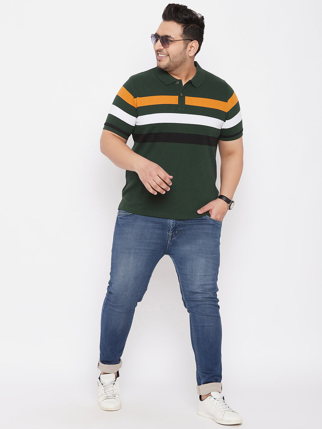Austivo Men's Half Sleeves Polo Neck T-shirt