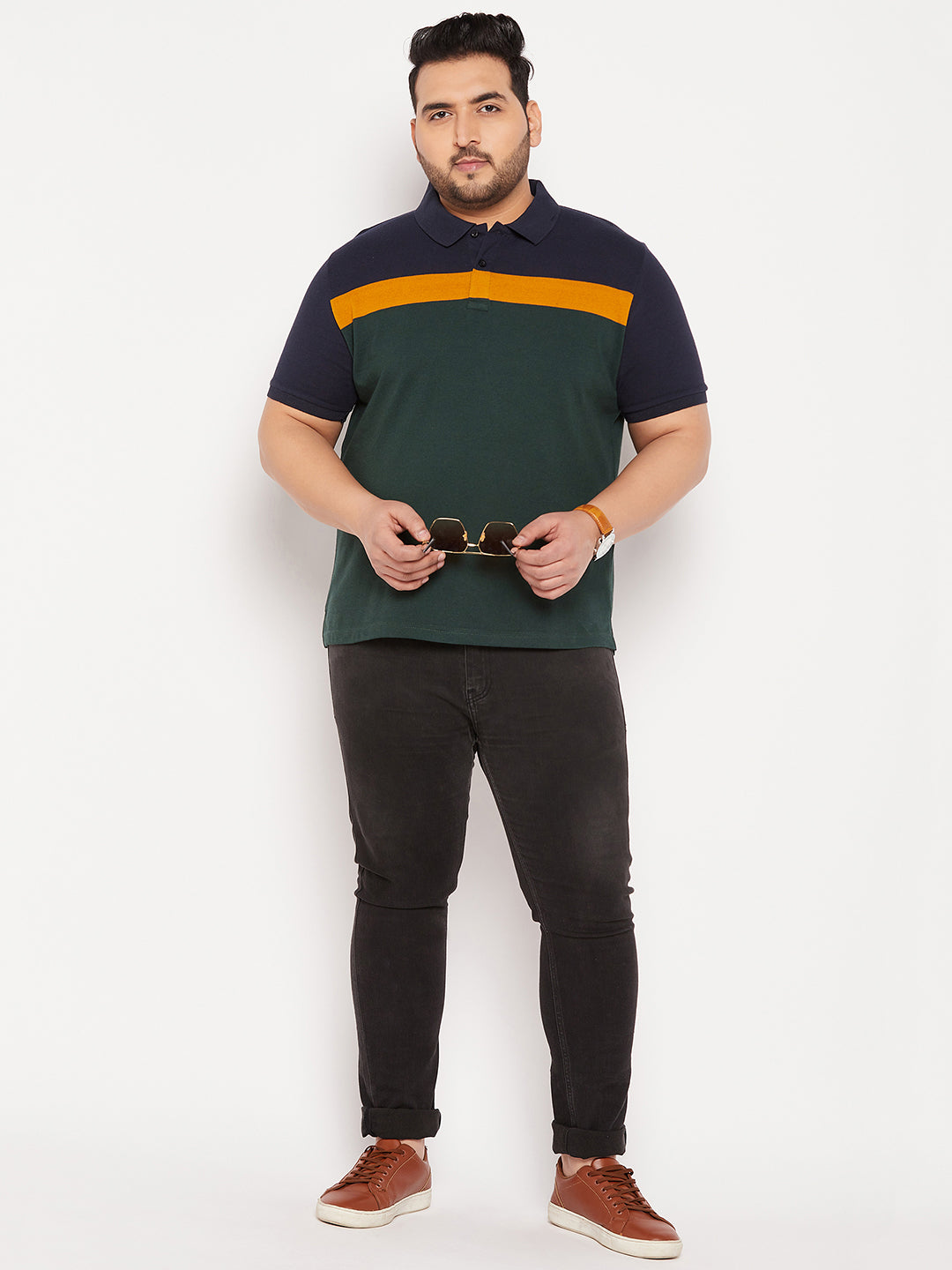 Austivo Men's Half Sleeves Polo Neck T-shirt