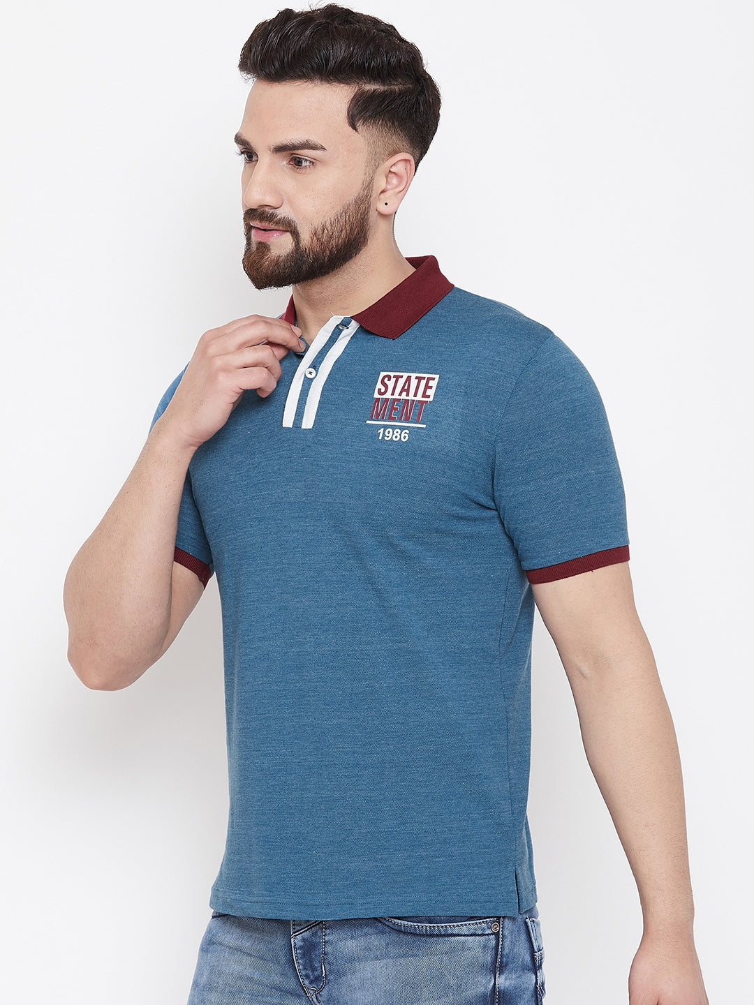 Austin Wood Solid Men Polo Neck Multicolor T-Shirt