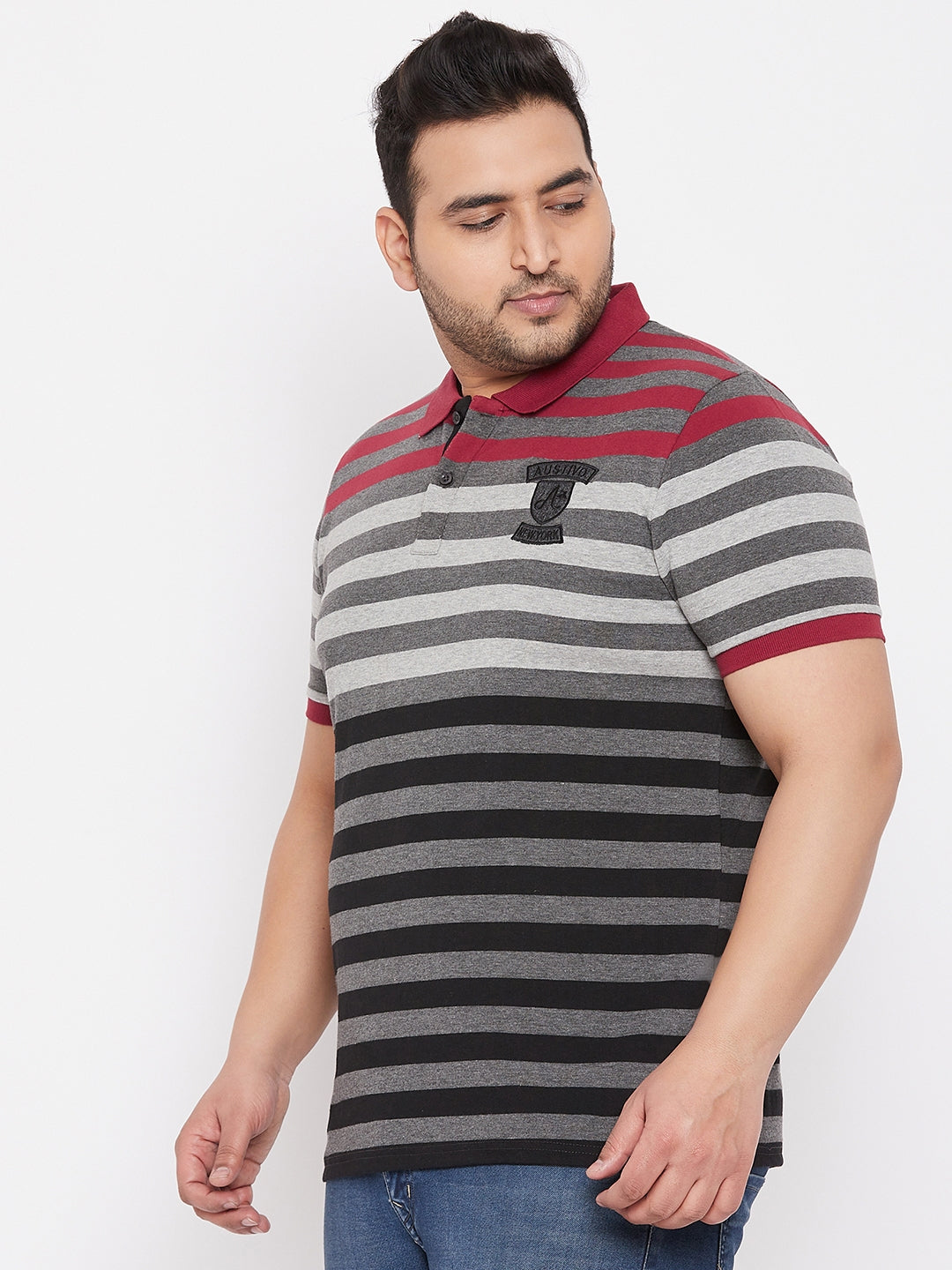 Austivo Men's Half Sleeves Polo Neck T-shirt