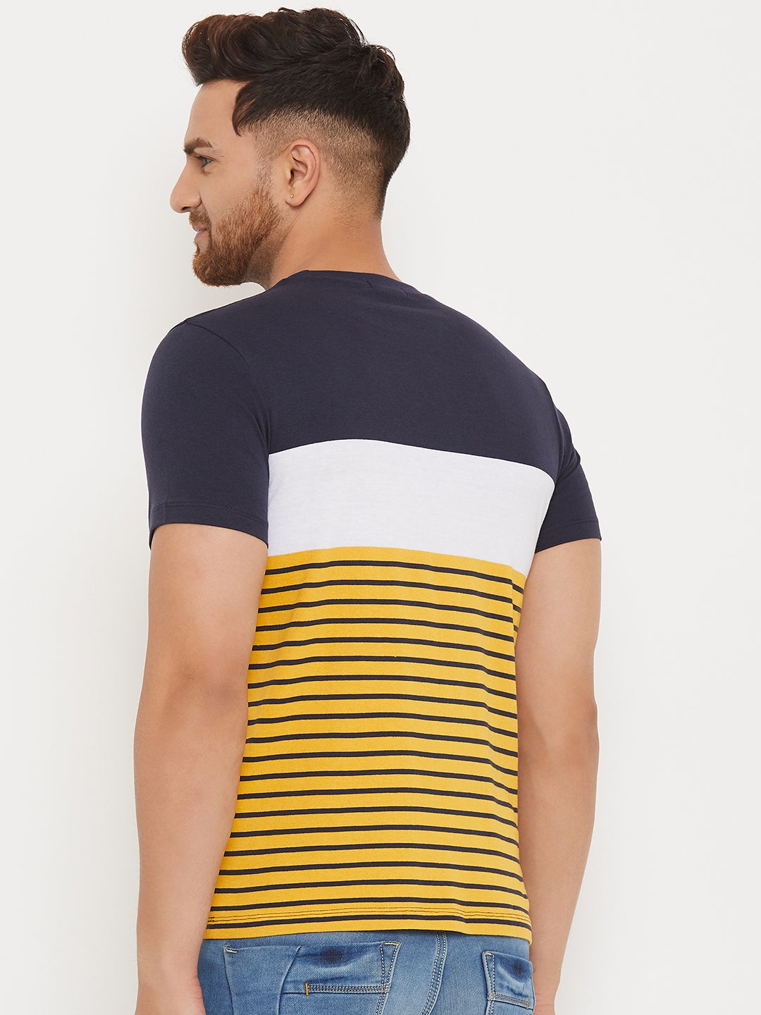 Austin Wood Men's Round Neck Striper T-shirt