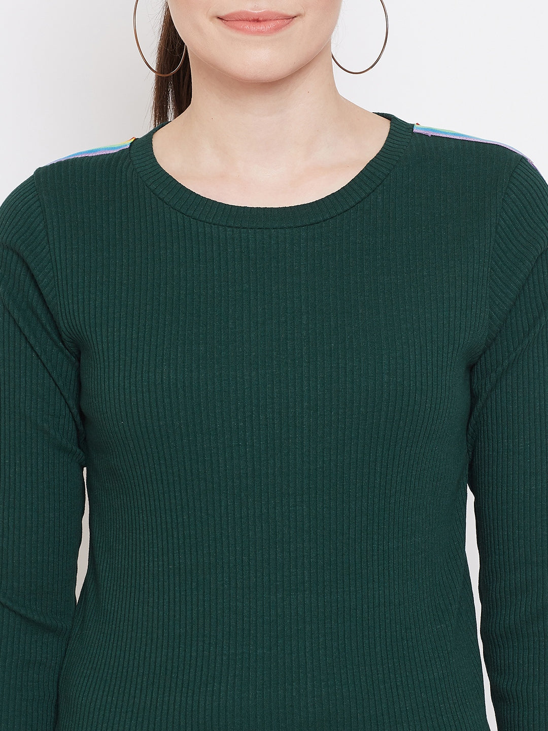 Austin Wood Women's Green Full Sleeves Solid Track Suit