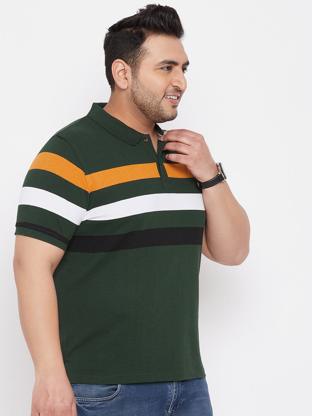 Austivo Men's Half Sleeves Polo Neck T-shirt
