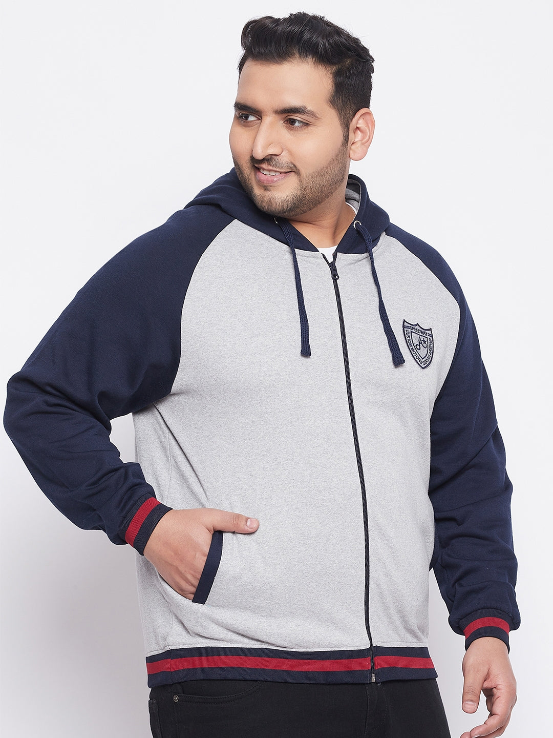 Austivo Men's Colour Block Hooded Sweatshirt