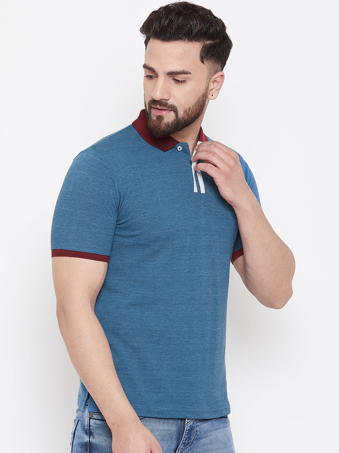 Austin Wood Solid Men Polo Neck Multicolor T-Shirt