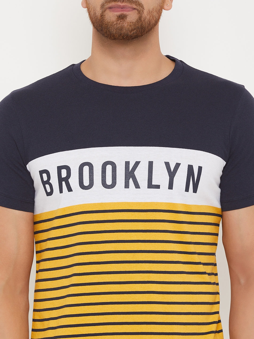 Austin Wood Men's Round Neck Striper T-shirt