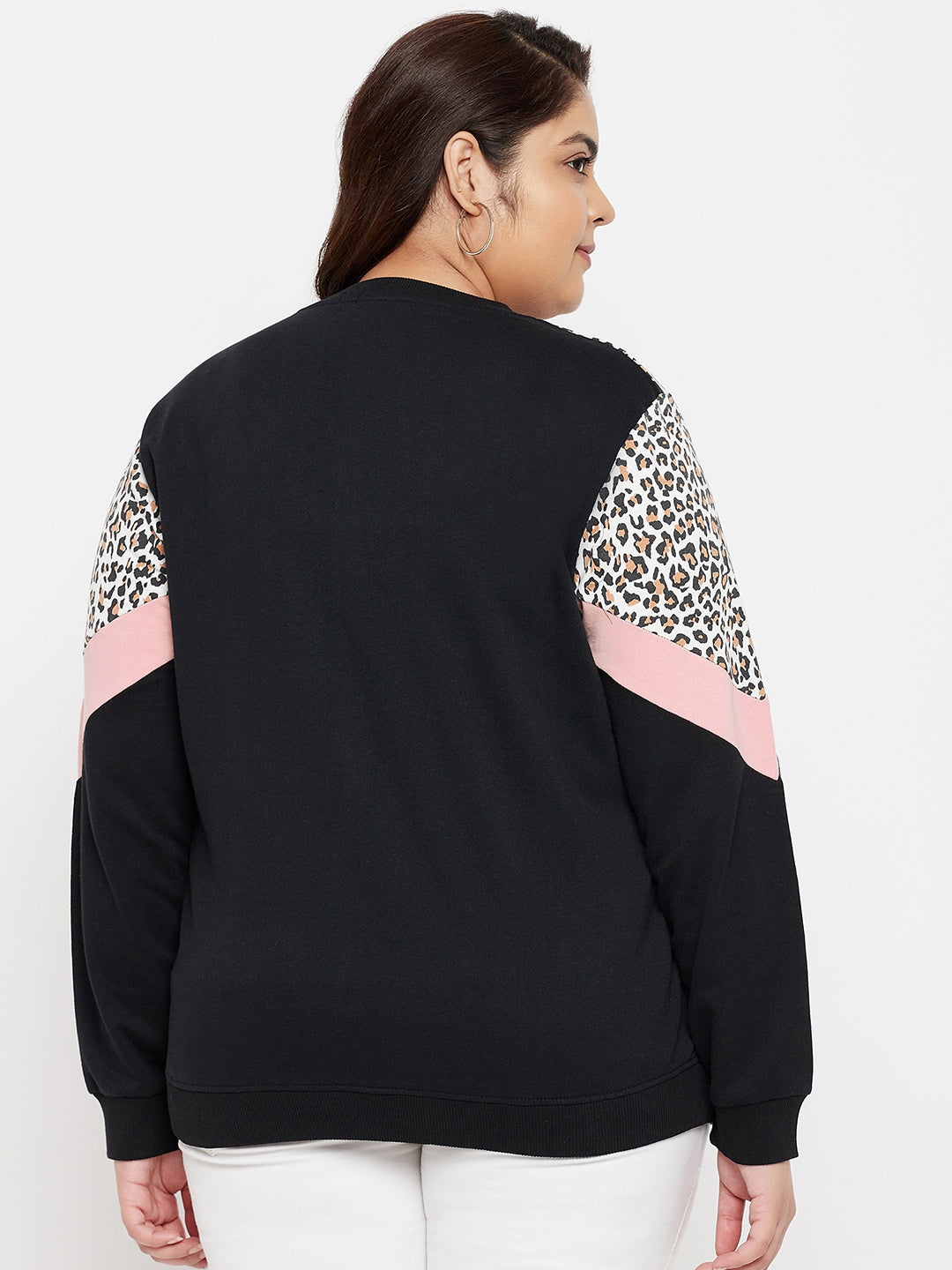 Austivo Women Colour Block Round Neck Sweatshirt