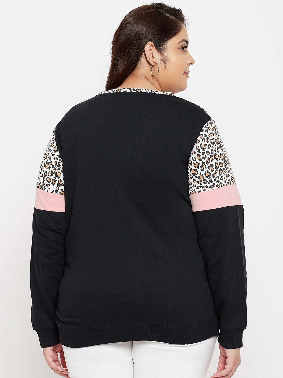 Austivo Women Colour Block Round Neck Sweatshirt