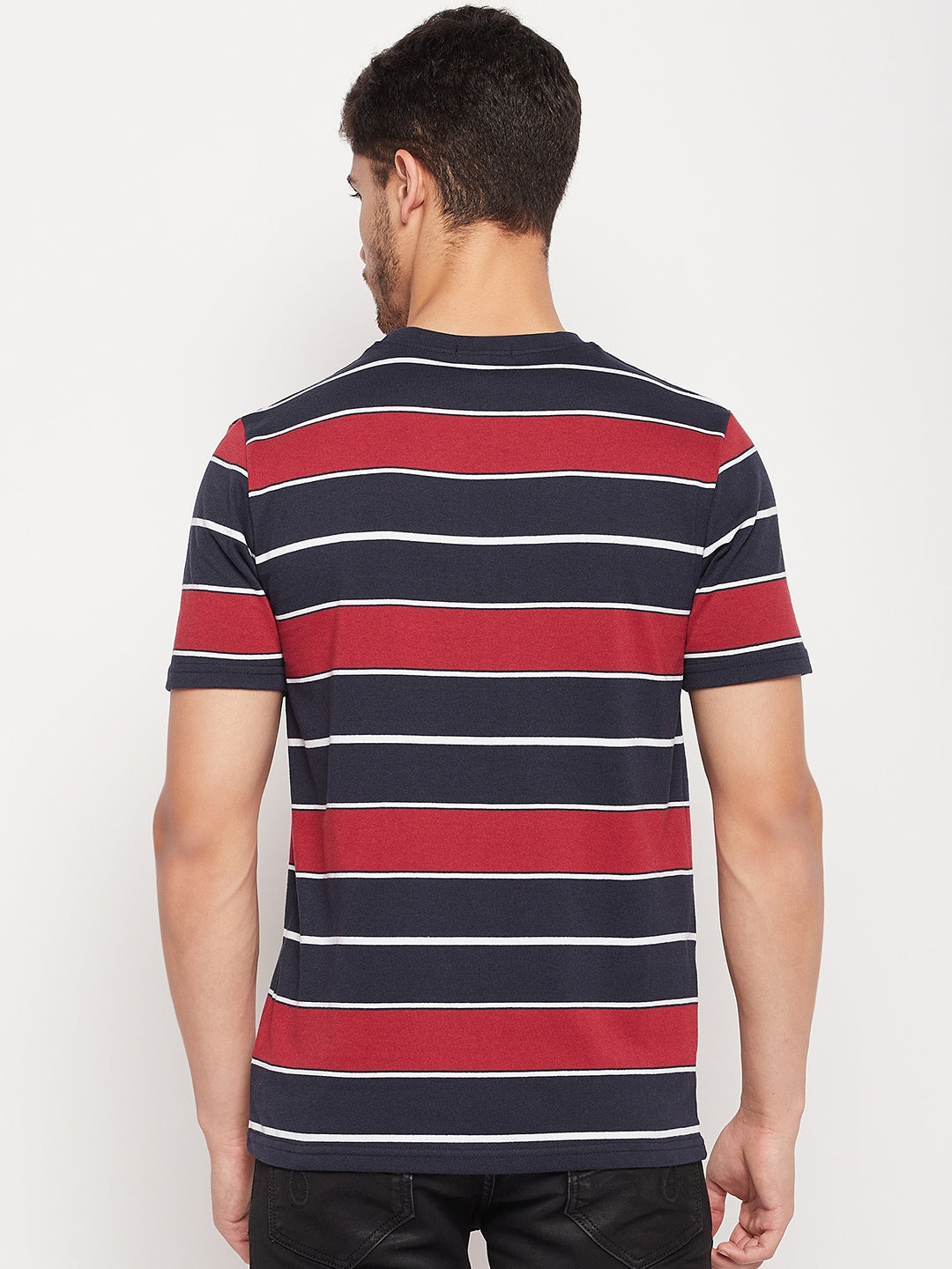 Austin Wood Men's Round Neck Striper T-shirt
