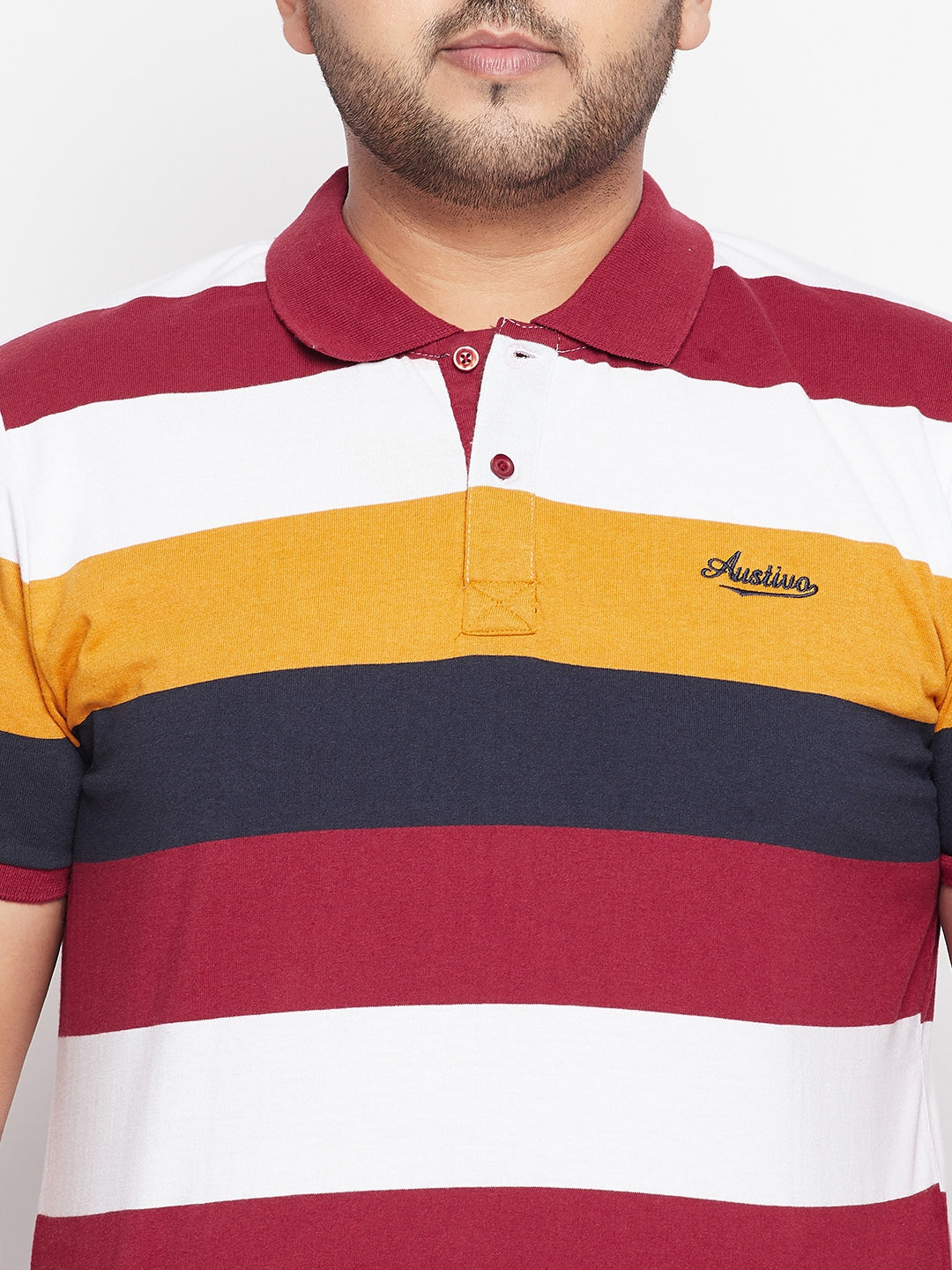 Austivo Men's Half Sleeves Polo Neck T-shirt