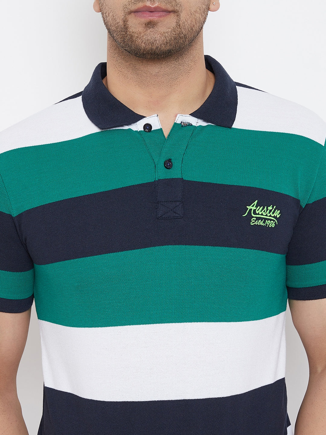 Austin Wood Men's Half Sleeves Polo Neck T-shirt