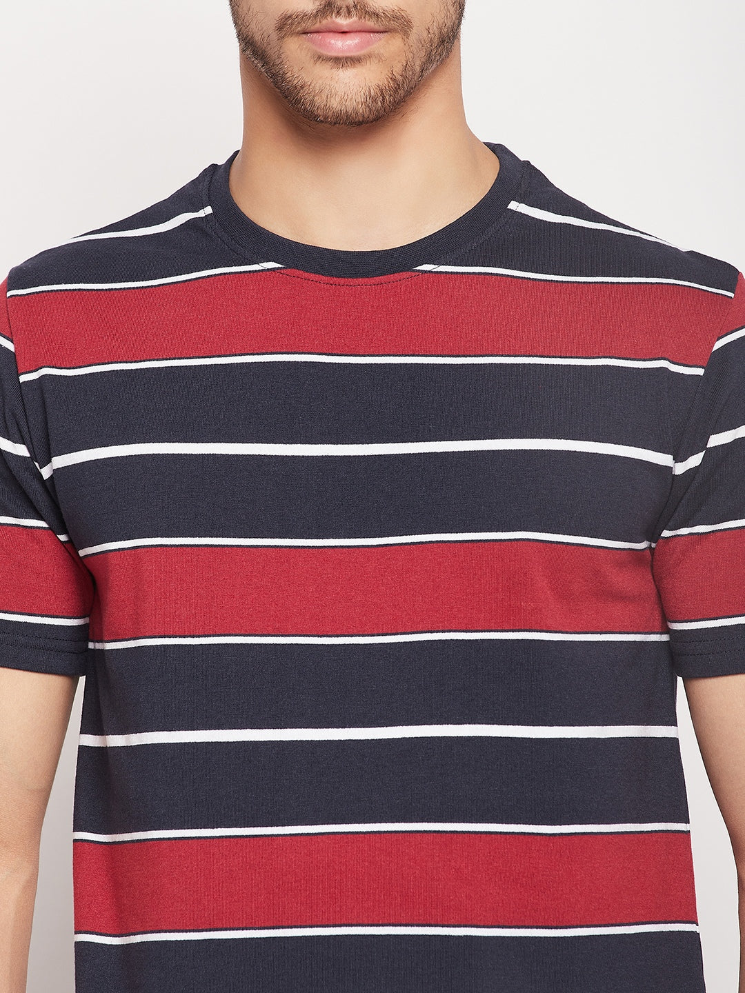 Austin Wood Men's Round Neck Striper T-shirt