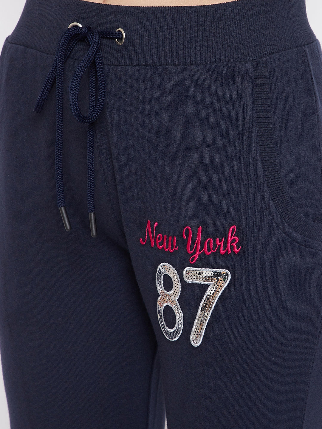 Austin Wood Women's Embroidered Slim Fit Track Pant