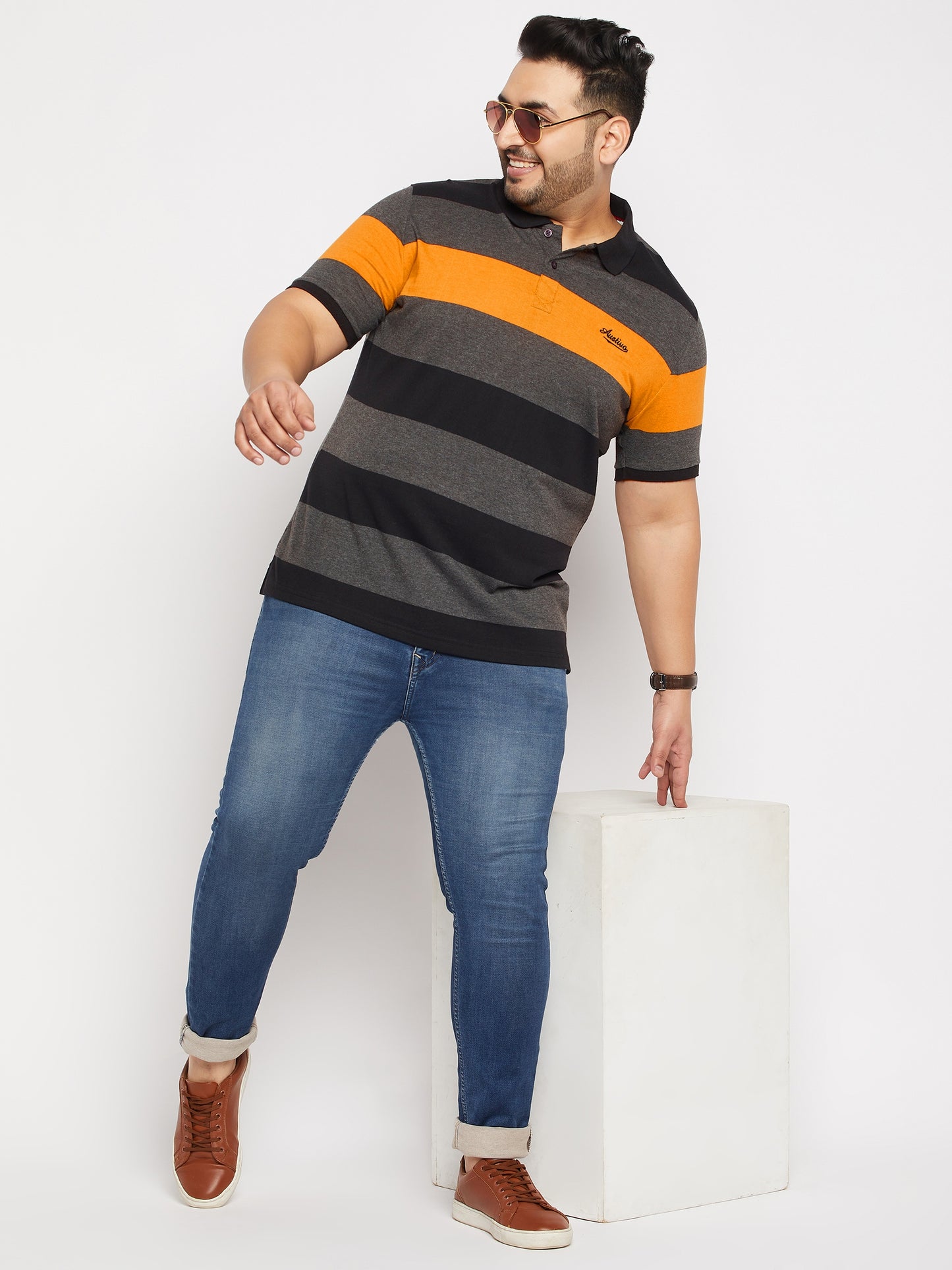 Austivo Men's Sleeves Polo Neck T-shirt