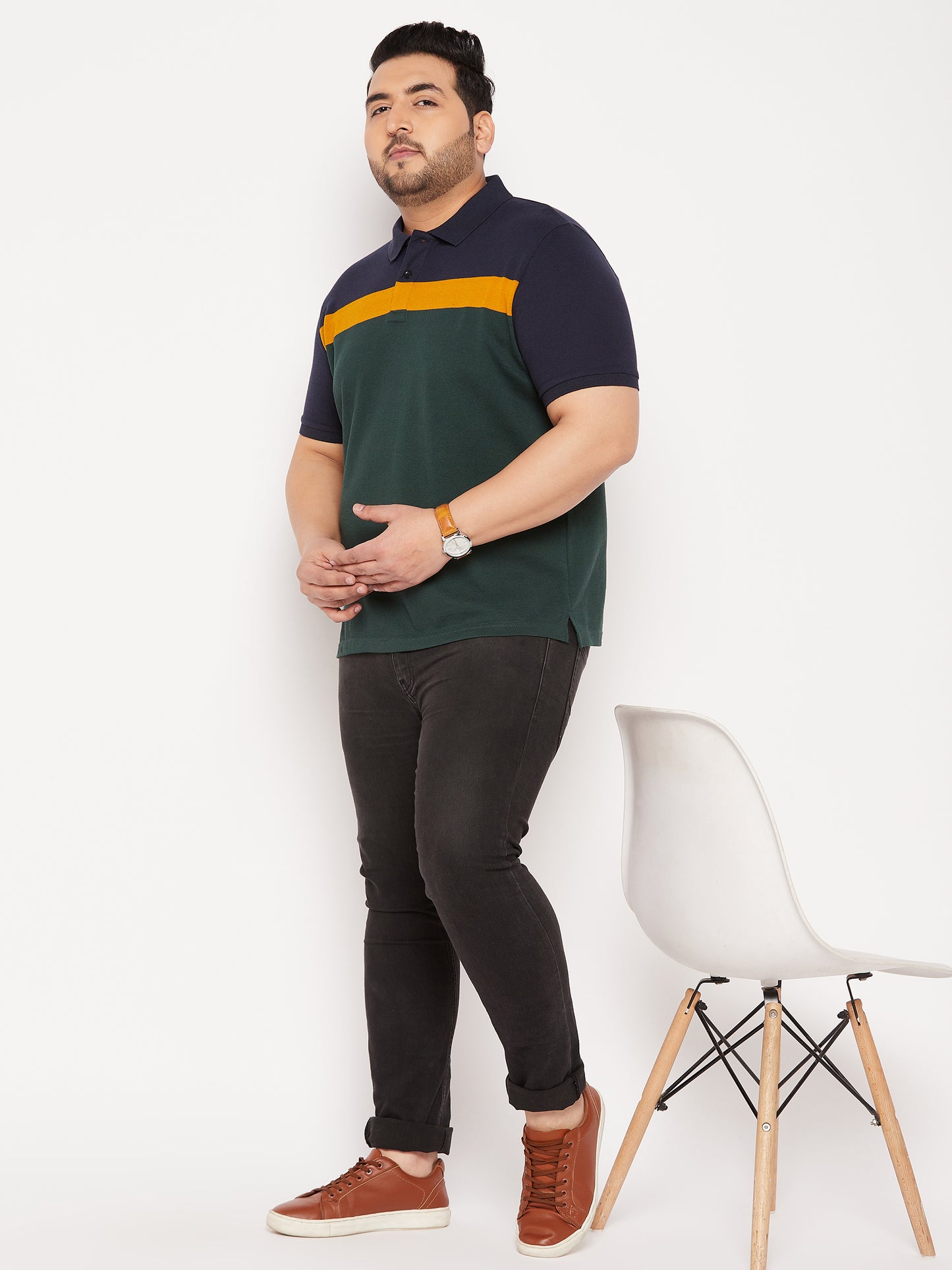 Austivo Men's Half Sleeves Polo Neck T-shirt