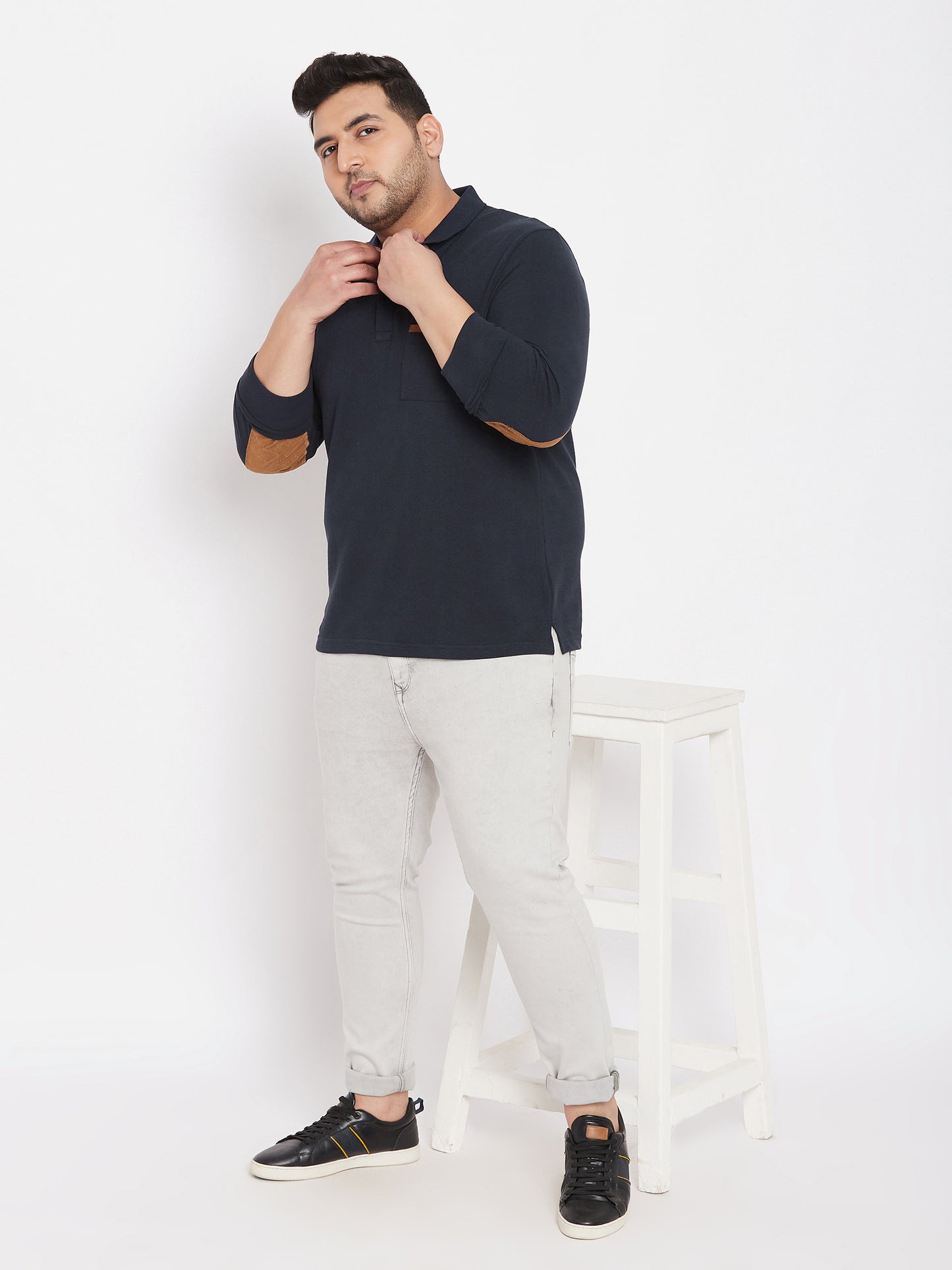 Austivo Men's Full Sleeves Polo Neck T-shirt