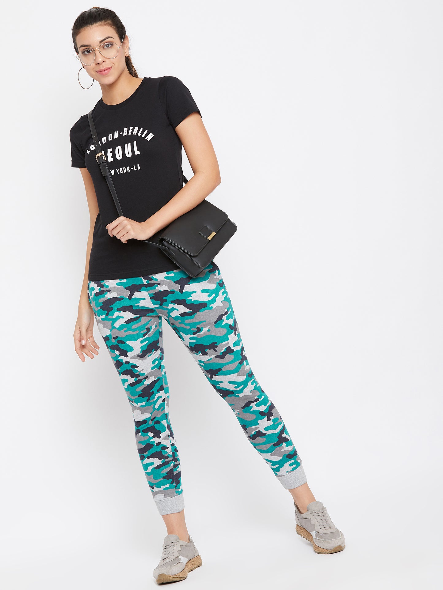 Austin Wood Women's Charcoal Full Sleeves Printed Track Suit