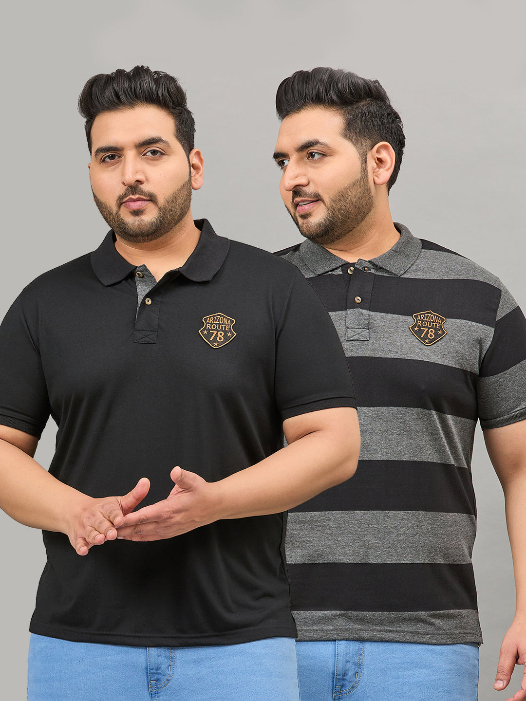 Pack of 2 Austivo Men's  Polo Neck T-shirt